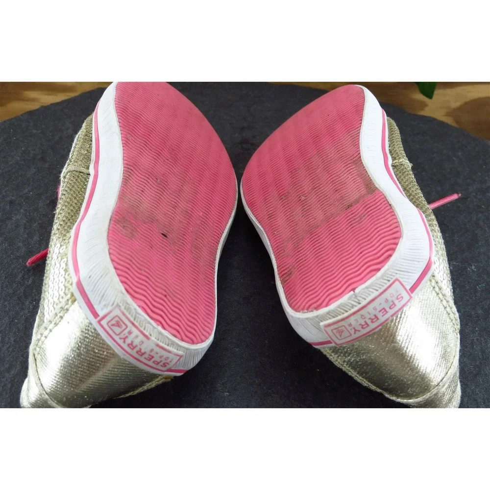 Sperry Top-Sider Youth Girls Shoes Size 2.5‎ M Light gold Boat Shoe Sequins